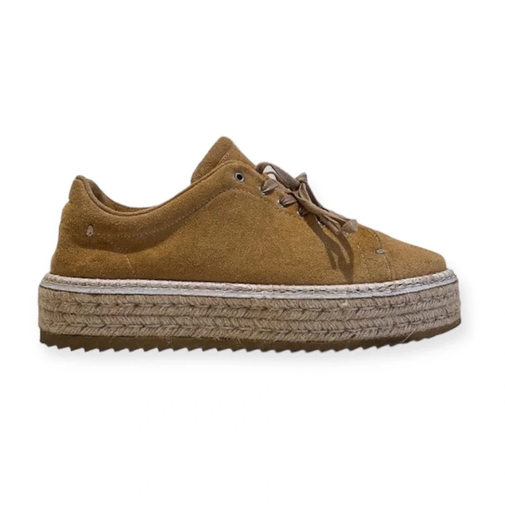 Rag & Bone Kent Tan Suede Espadrille Slip On Boho Designer Lace Up Sneakers 7.5